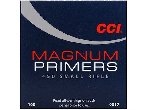 CCI Small Rifle Magnum Primers #450 Box of 1000 (10 Trays of 100) CCI Small Rifle Magnum Primers #450 Box of 1000 (10 Trays of 100)