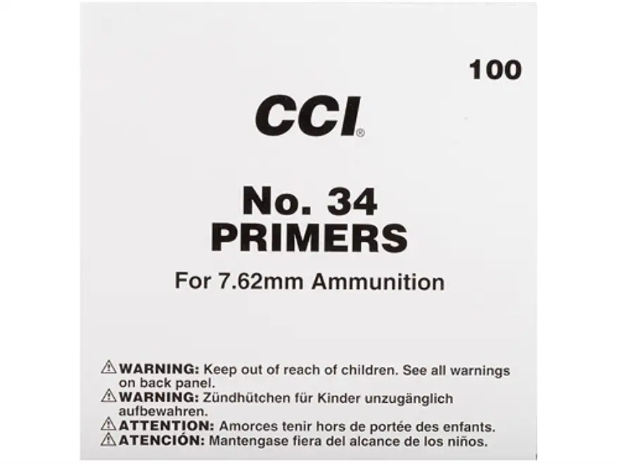Buy CCI Large Rifle 7.62mm NATO-Spec Military Primers #34 1000ct in stock