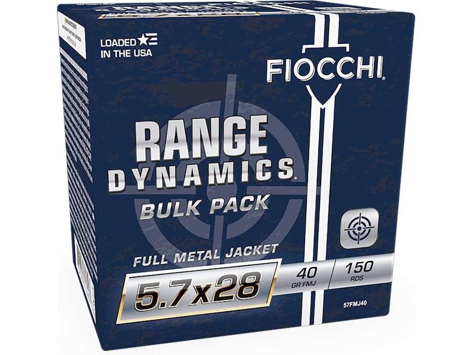 Fiocchi Range Dynamics Ammunition 5.7x28mm FN 40 Grain Full Metal Jacket Fiocchi Range Dynamics Ammunition 5.7x28mm FN 40 Grain Full Metal Jacket