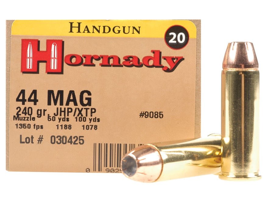 Hornady Custom Ammunition 44 Remington Magnum 240 Grain XTP Jacketed Hollow Point Box of 20 Hornady Custom Ammunition 44 Remington Magnum 240 Grain XTP Jacketed Hollow Point Box of 20