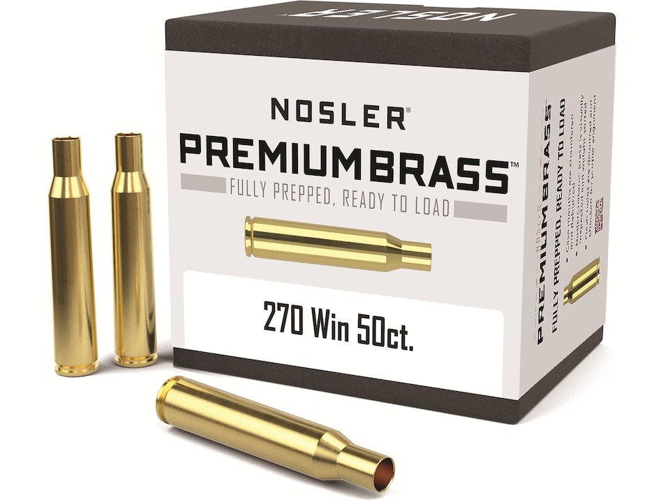 Nosler Custom 270 Winchester brass box of 50 Nosler Custom 270 Winchester brass box of 50