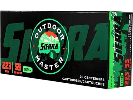 Sierra Outdoor Master Ammunition 223 Remington 55 Grain Jacketed Hollow Point Box of 20