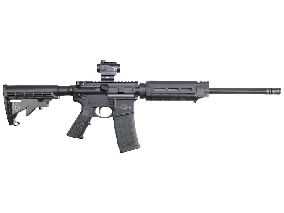 Smith & Wesson M&P 15 Sport II Optics Ready Semi-Automatic Centerfire Rifle 5.56x45mm NATO 16" Barrel Steel and Black Adjustable With Red Dot Smith & Wesson M&P 15 Sport II Optics Ready Semi-Automatic Centerfire Rifle 5.56x45mm NATO 16" Barrel Steel and Black Adjustable With Red Dot