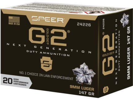 Speer Gold Dot G2 Ammunition 9mm Luger 147 Grain Jacketed Hollow Point Box of 20