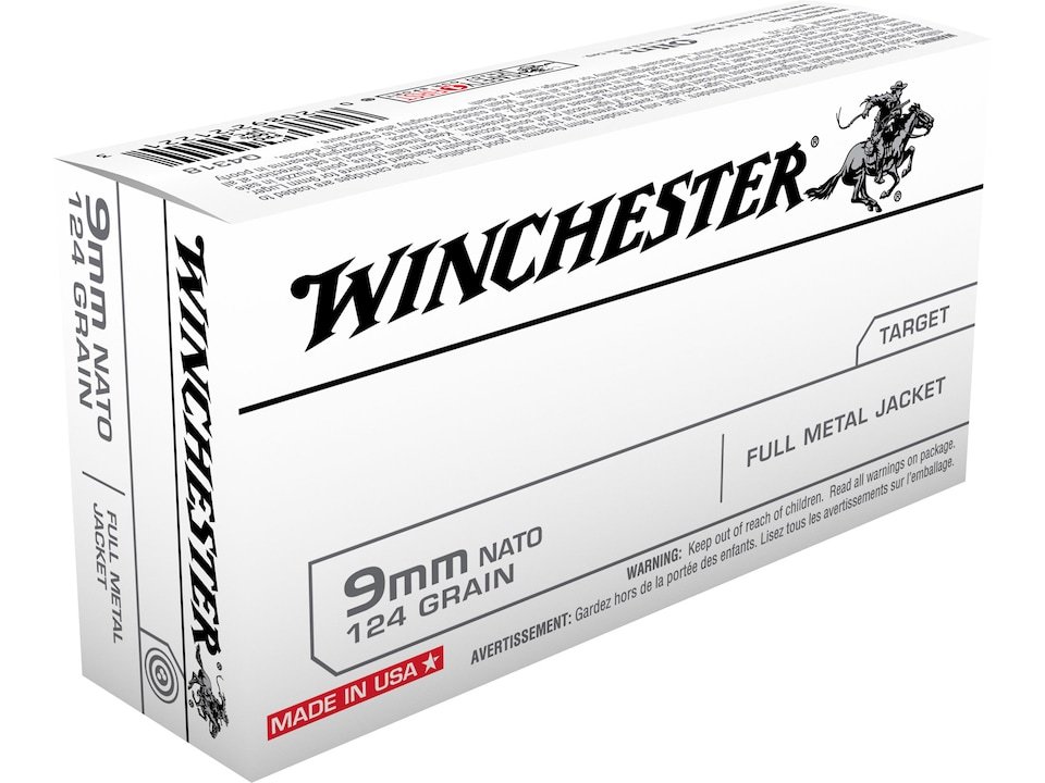 Winchester NATO Ammunition 9mm Luger 124 Grain Full Metal Jacket Winchester NATO Ammunition 9mm Luger 124 Grain Full Metal Jacket