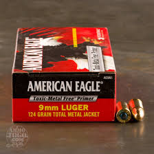cheap Federal American Eagle 9mm 124 grain FMJ bullets