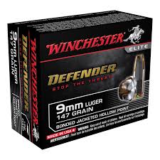 Winchester PDX1 Defender 9mm 147 grain hollow point bullets