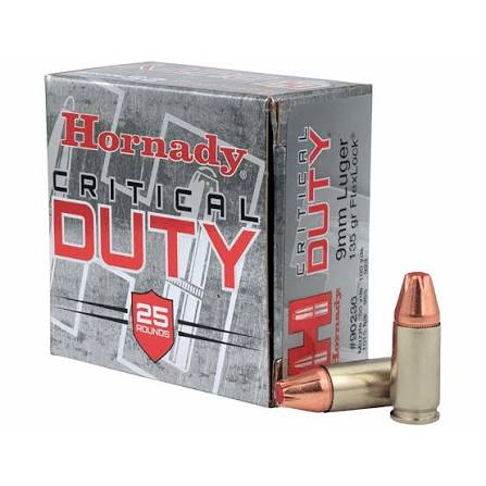 Hornady Critical Duty 9mm hollow point self defense