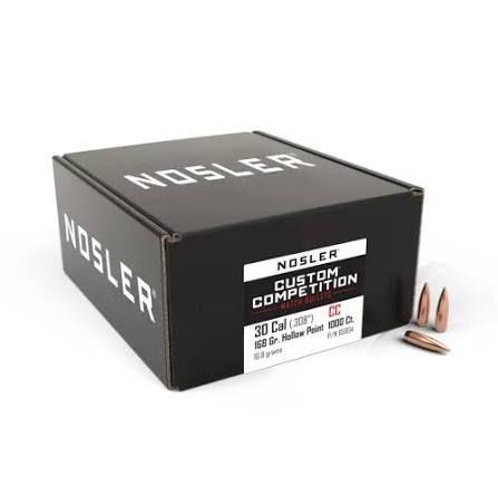 Nosler 168 grain .308 hollow point bullets