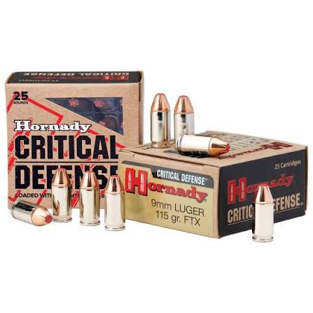 Hornady Critical Defense 9mm hollow point self defense