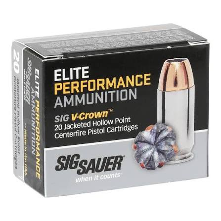 Sig Sauer V-Crown 9mm hollow point self defense